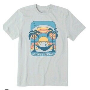 Life Is Good Crusher Tee Mens HAPPY HOUR Light Green T-shirt size L